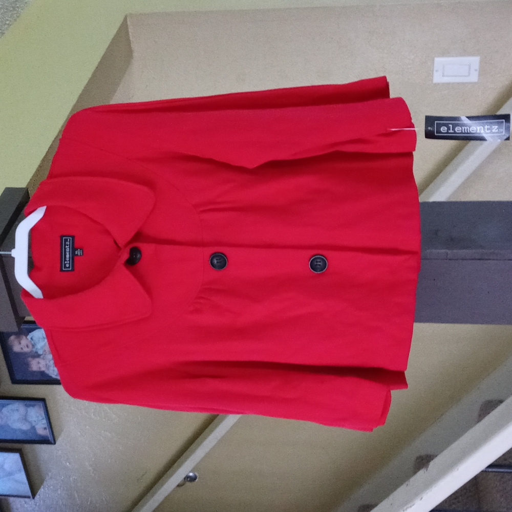 Elementz Red 3-Button Sweater Jacket Women's XL